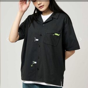 Graniph Stylish Black Button Down Shirt with Monster Details